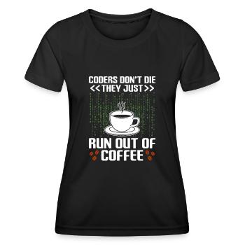 Café Codage Programmeur Codeur Développeur Nerd Coff - T-shirt sport Femme - noir - Devant - AI Model Female 172 light (172cm)