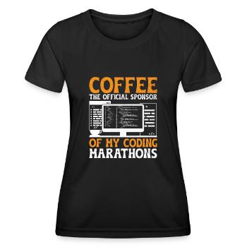 Café Codage Programmeur Codeur Développeur Nerd Coff - T-shirt sport Femme - noir - Devant - AI Model Female 172 light (172cm)