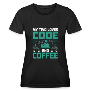 Kaffee-Codierung Programmierer Programmierer Entwickler Nerd Coff - Frauen Funktions-T-Shirt - Schwarz - Vorne - AI Model Female 172 light (172cm)
