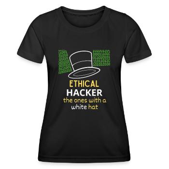 Ethical Hacker White Hat - T-shirt sport Femme - noir - Devant - AI Model Female 172 light (172cm)