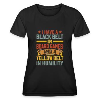 Board Game Saying - Shy, Introvert - Women's Functional T-Shirt - black - Front - AI Model Female 172 light (172cm)