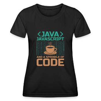 Café Codage Programmeur Codeur Développeur Nerd Coff - T-shirt sport Femme - noir - Devant - AI Model Female 172 light (172cm)