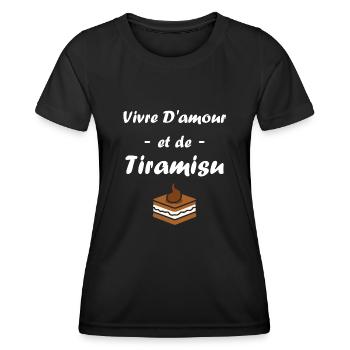 Humour tiramisu - T-shirt sport Femme - noir - Devant - AI Model Female 172 light (172cm)