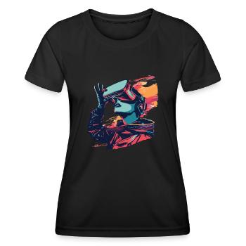 Virtual Reality - Tauchen Sie Ein In Eine - Frauen Funktions-T-Shirt - Schwarz - Vorne - AI Model Female 172 light (172cm)