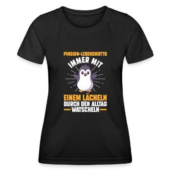 Süße Pinguin - Frauen Funktions-T-Shirt - Schwarz - Vorne - AI Model Female 172 light (172cm)