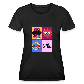 90s Girl 1990s Fashion 90 Theme Party Nineties - Women's Functional T-Shirt - black - Front - AI Model Female 172 light (172cm)