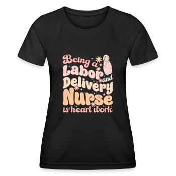 Nurse Baby Maternity Nurse - Women's Functional T-Shirt - black - Front - AI Model Female 172 light (172cm)