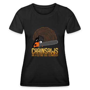 Chain Saw Chainsaw Lumberjack - Women's Functional T-Shirt - black - Front - AI Model Female 172 light (172cm)