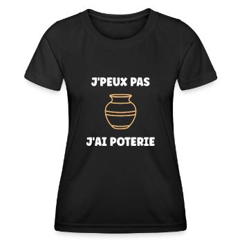 Poterie - T-shirt sport Femme - noir - Devant - AI Model Female 172 light (172cm)