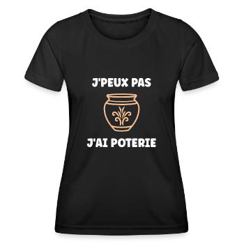 Poterie - T-shirt sport Femme - noir - Devant - AI Model Female 172 light (172cm)