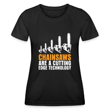 Chainsaw Lumberjack Chain Saw - Women's Functional T-Shirt - black - Front - AI Model Female 172 light (172cm)