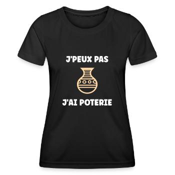 Poterie - T-shirt sport Femme - noir - Devant - AI Model Female 172 light (172cm)