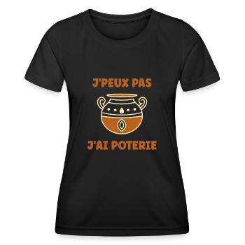 Poterie - T-shirt sport Femme - noir - Devant - AI Model Female 172 light (172cm)