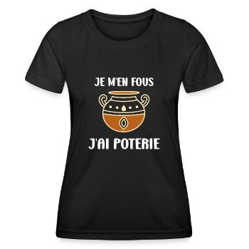 Poterie - T-shirt sport Femme - noir - Devant - AI Model Female 172 light (172cm)