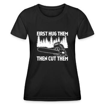 Chainsaws Chainsaw fire wood Chain Saw - Women's Functional T-Shirt - black - Front - AI Model Female 172 light (172cm)