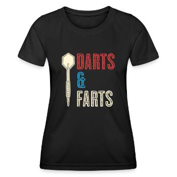 Fléchettes et pets Jeu de fléchettes pour joueur de fléchettes - T-shirt sport Femme - noir - Devant - AI Model Female 172 light (172cm)