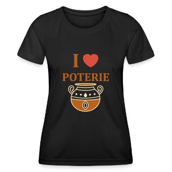 Poterie - T-shirt sport Femme - noir - Devant - AI Model Female 172 light (172cm)