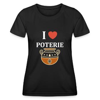 Poterie - T-shirt sport Femme - noir - Devant - AI Model Female 172 light (172cm)