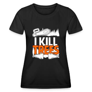 Tronçonneuses Tronçonneuse Tronçonneuse Tronçonneuse bois de chauffage - T-shirt sport Femme - noir - Devant - AI Model Female 172 light (172cm)