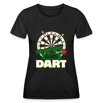 Fléchettes Jeu de fléchettes Joueur de fléchettes drôle - T-shirt sport Femme - noir - Devant - AI Model Female 172 light (172cm)