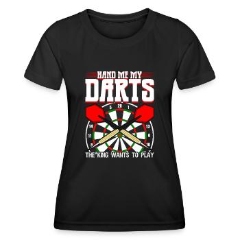 Fléchettes Jeu De Fléchettes Joke Joueur de fléchettes - T-shirt sport Femme - noir - Devant - AI Model Female 172 light (172cm)