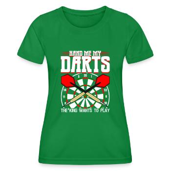 Darts Dartboard Joke Dart Player - Frauen Funktions-T-Shirt - Kelly Green - Vorne - AI Model Female 172 dark (172cm)