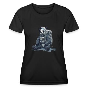 Panda Astronaut - Bamboo Rocket Adventures - T-shirt sport Femme - noir - Devant - AI Model Female 172 light (172cm)