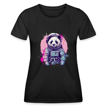 Panda Astronaut - Bamboo Rocket Adventures - T-shirt sport Femme - noir - Devant - AI Model Female 172 light (172cm)