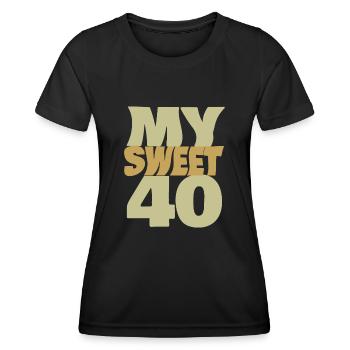 Sweet 40 - Frauen Funktions-T-Shirt - Schwarz - Vorne - AI Model Female 172 light (172cm)