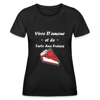 Tarte aux fraises - T-shirt sport Femme - noir - Devant - AI Model Female 172 light (172cm)