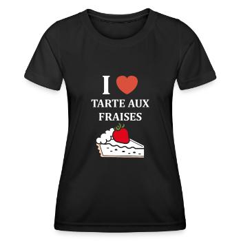 Tarte aux fraises - T-shirt sport Femme - noir - Devant - AI Model Female 172 light (172cm)