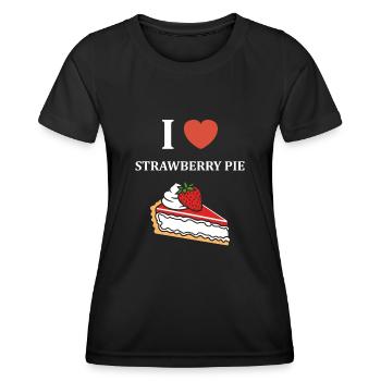 Tarte aux fraises - T-shirt sport Femme - noir - Devant - AI Model Female 172 light (172cm)
