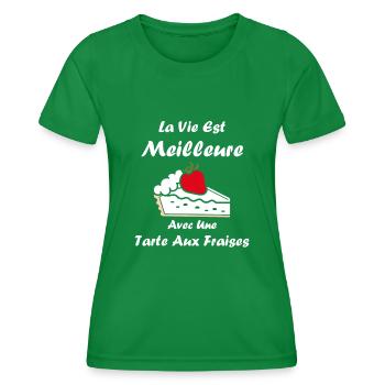 Tarte aux fraises - T-shirt sport Femme - vert - Devant - AI Model Female 172 dark (172cm)