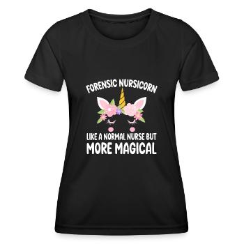 Nursicorn médico-légale comme une infirmière normale cadeaux - T-shirt sport Femme - noir - Devant - AI Model Female 172 light (172cm)