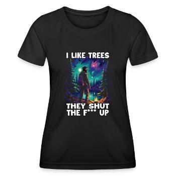 T amusant pour les fans de randonnée et motif de - T-shirt sport Femme - noir - Devant - AI Model Female 172 light (172cm)