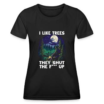 Lustiges Hiking T für Trekking Fans und - Frauen Funktions-T-Shirt - Schwarz - Vorne - AI Model Female 172 light (172cm)
