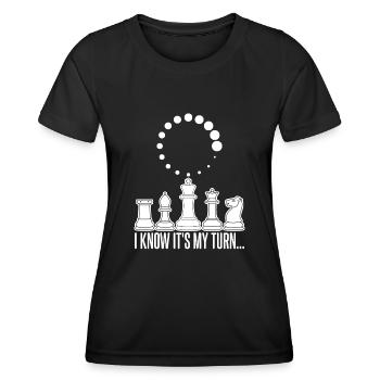 Chess set Calculating Joke chess Player - Women's Functional T-Shirt - black - Front - AI Model Female 172 light (172cm)