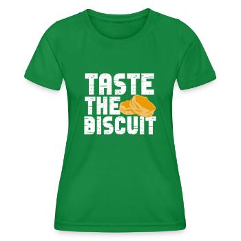 Schmecken Sie den Keks Schmecken Sie die Güte - Frauen Funktions-T-Shirt - Kelly Green - Vorne - AI Model Female 172 dark (172cm)