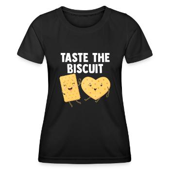 Goûtez le biscuit goûtez la bonté - T-shirt sport Femme - noir - Devant - AI Model Female 172 light (172cm)