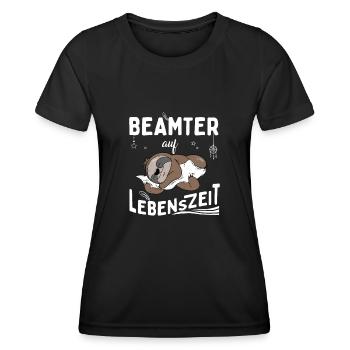 Fonctionnaire à vie - T-shirt sport Femme - noir - Devant - AI Model Female 172 light (172cm)