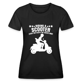 Scooter Riding Motorcycle - Frauen Funktions-T-Shirt - Schwarz - Vorne - AI Model Female 172 light (172cm)