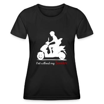 Scooter Riding Motor Scooter Motorcycle - Women's Functional T-Shirt - black - Front - AI Model Female 172 light (172cm)