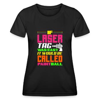 Laser tag d’intérieur tenue de fête laser tag - T-shirt sport Femme - noir - Devant - AI Model Female 172 light (172cm)