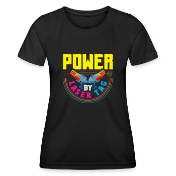 Laser tag d’intérieur tenue de fête laser tag - T-shirt sport Femme - noir - Devant - AI Model Female 172 light (172cm)