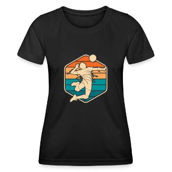 Volleyball Volleyballer - Frauen Funktions-T-Shirt - Schwarz - Vorne - AI Model Female 172 light (172cm)