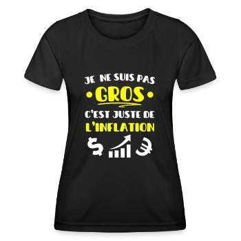 Je ne suis pas gros c'est l'inflation - T-shirt sport Femme - noir - Devant - AI Model Female 172 light (172cm)