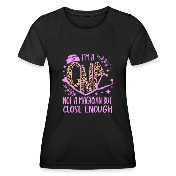 CNA Nursing Quotes Funny Nurse Lovers Cute CNA - Women's Functional T-Shirt - black - Front - AI Model Female 172 light (172cm)