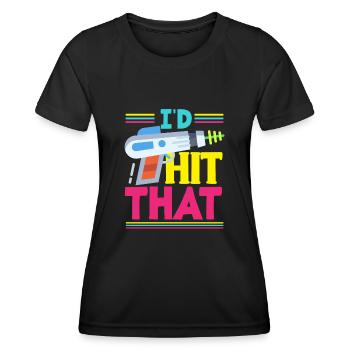 Laser tag d’intérieur tenue de fête laser tag - T-shirt sport Femme - noir - Devant - AI Model Female 172 light (172cm)