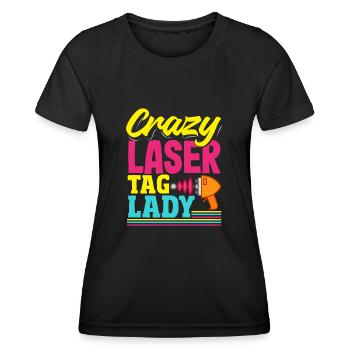 Laser tag d’intérieur tenue de fête laser tag - T-shirt sport Femme - noir - Devant - AI Model Female 172 light (172cm)