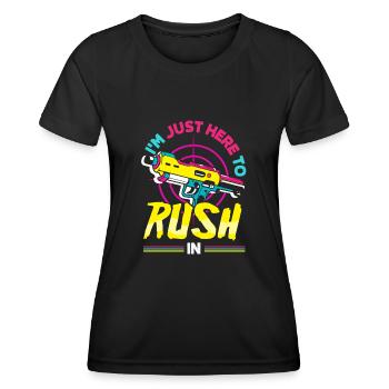 Laser tag d’intérieur tenue de fête laser tag - T-shirt sport Femme - noir - Devant - AI Model Female 172 light (172cm)